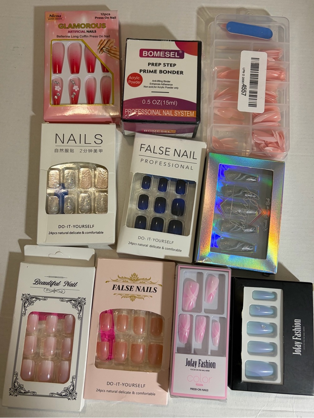 10 Piece Press On Nails & Accessories Lot
